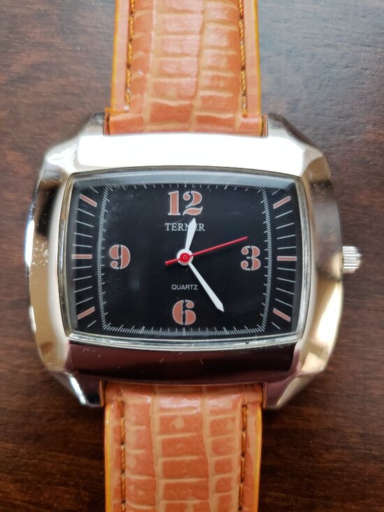 Bijoux Terner Orange Black Face Orange Leather Band Quartz Unisex Wrist Watch main image 9